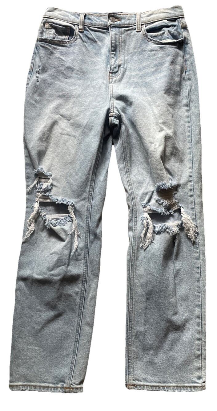 Cello Distressed Jeans Womens Juniors 11 Light Blue Stretch High Rise